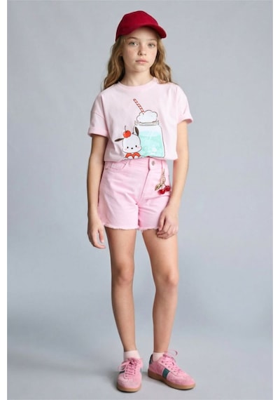 Defacto Gabardin Şort Kız Çocuk H1514a826hspn343 Pembe-pn343
