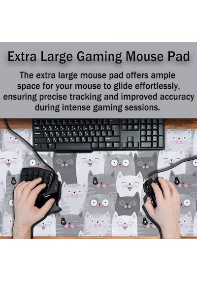 Gaming Oyuncu Xl Mouse Pad Kaydırmaz Dikişli 80 30 Cm Mousepad 48
