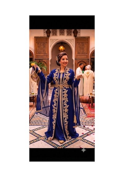 Moda Yöresel Kadın Kemerli Düğün Kaftan Abiye 2li Takım Lacivert Lacivert