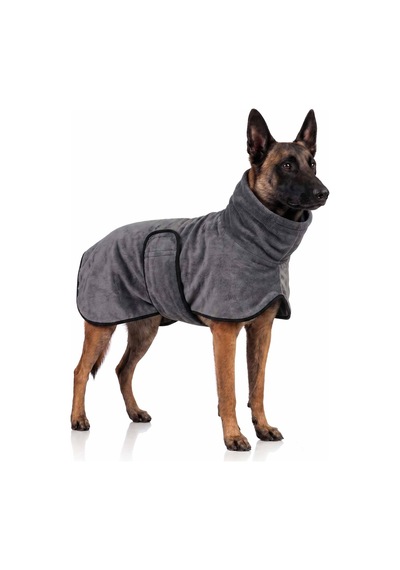 3'lü Köpek Kurulama Seti Bornoz-havlu-pati Eldiveni Süper Su Emici Yaz-kış Set Antrasit
