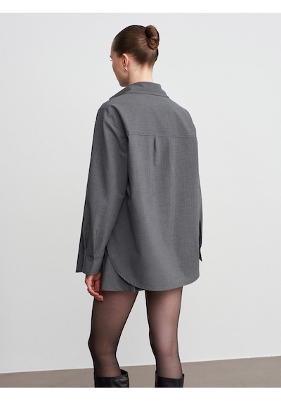Dilvin 50534 Oversize Gömlek-gri Gri