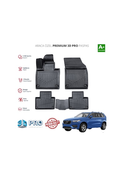 Volvo Xc90 Araca Özel 3d Paspas 2017 2018 2019 2020 2021 2022 2023 2024