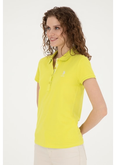 U.S. Polo Assn. Kadın Fıstık Yeşili Basic Polo Yaka Tişört 50289361-VR087