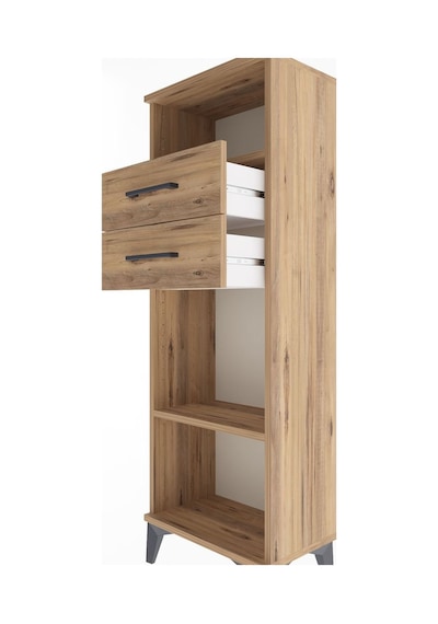 Arges Dolap 2 Raflı 2 Çekmeceli 44x30x134 Çam-çam Çam