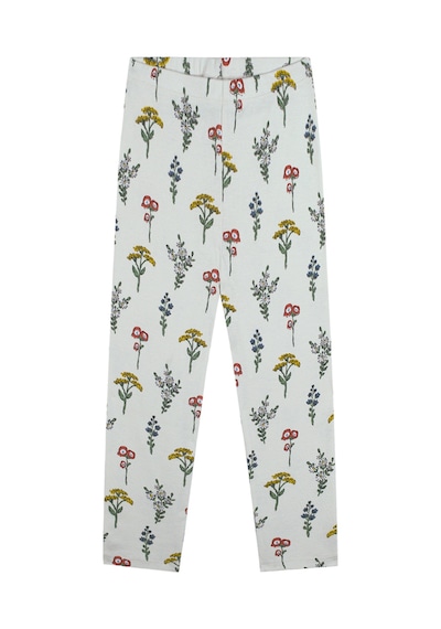 Antebies Organik Bej Uzun Kollu Kız Çocuk Pijama Takımı Renkli