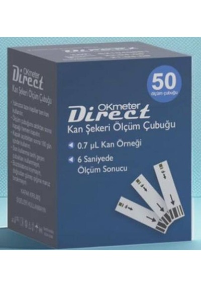 Okmeter Direct Şeker Ölçüm Stribi  50'li