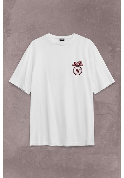 Black Sabbath Rock Heavy Metal Arc Reactor Sırt Ön Baskılı Oversize Tişört Unisex T-shirt 001