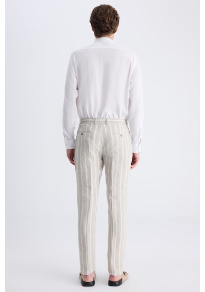 Twn Slim Fit Bej Armürlü %100 Keten Jogger Pantolon 4ec03tl133242 Bej