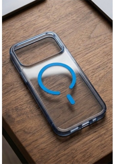 Apple Uyumlu iPhone 17-18 Pro Max Güçlendirilmiş Magsafe Şarj Özellikli Sararmaz Kristal Sert Kapak Kılıf Ve Kırılmaz Ekran Koruyucu Kristal Mavi Kristal Mavi Apple Uyumlu iPhone 17-18 Pro Max Güçlendirilmiş Magsafe Şarj Özellikli Sararmaz Kristal Sert Kapak Kılıf Ve Kırılmaz Ekran Koruyucu Kristal Mavi Kristal Mavi