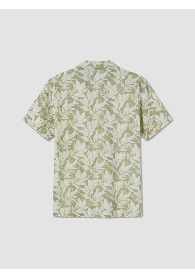Lc Waikiki Lc Waıkıkı Bej Regular Fit Resort Yaka Desenli Erkek Gömlek