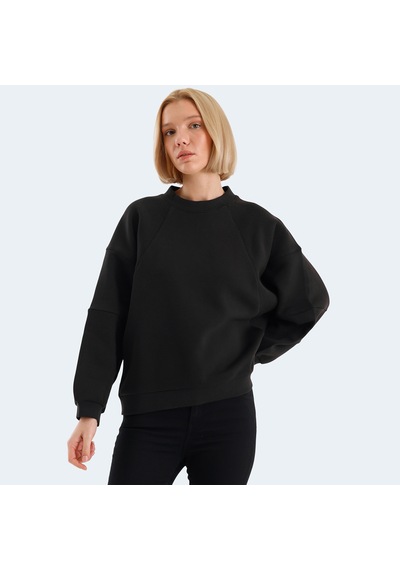 Slazenger VIA Kadın Oversıze Siyah Sweatshirt