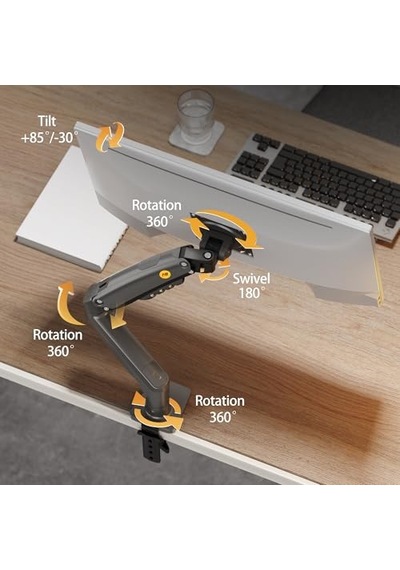 Nb Nortbayou Evrensel Monitör Standı Tek Kol Döner Monitör Standı Gaz Yay Kolu İle 17-30 İnç 2k-9k F80