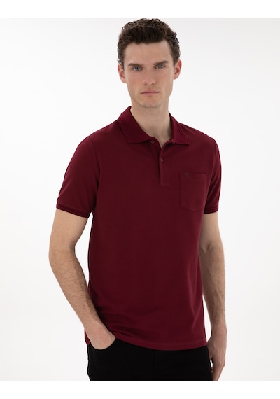 Pierre Cardin Erkek Bordo Tişört Basic 50306552-vr014 Bordo