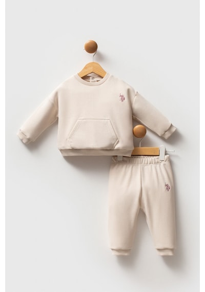 U.S. Polo Assn. Kız Bebek Krem Takım Krem