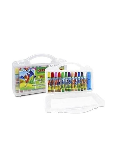 Alpino 12'li Pastel Boya Plastik Kutu 12 Parça Renkli Boyalar 50 X 70 Cm Ölçüler Karışık