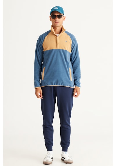 AC&Co / Altınyıldız Classics Erkek Indıgo-karamel Standart Fit Normal Kesim Bato Yaka Desenli Polar Indigo - Karamel AC&Co / Altınyıldız Classics Erkek Indıgo-karamel Standart Fit Normal Kesim Bato Yaka Desenli Polar Indigo - Karamel