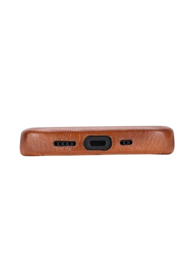 İphone 15 / 15 Plus / 15 Pro / 15 Pro Max Uyumlu Deri Telefon Kılıfı, Kişiye Özel İsim Baskılı, Magsafe Uyumlu, İnce Tasarım Kılıf Tan Rengi