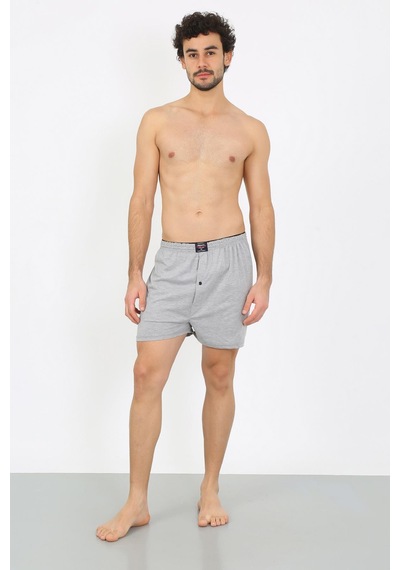 İbrahim Burak Etiler Collection Moda Çizgi Erkek Penye Boxer Gri 40091