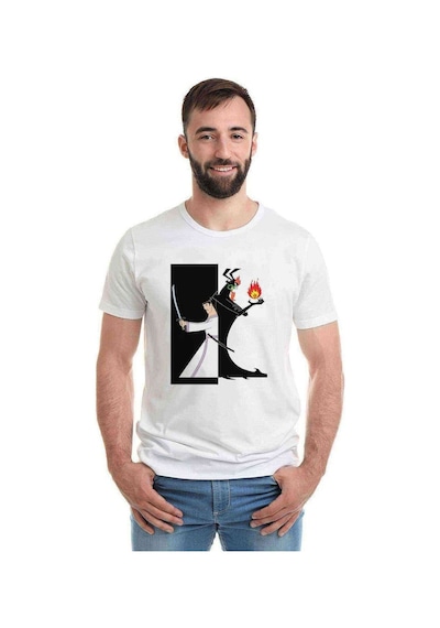 Samurai Jack Baskılı Beyaz Erkek Tshirt (530990042)
