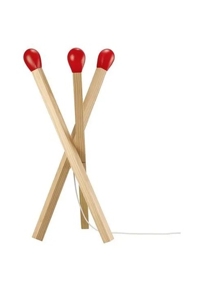 Ikea Stråla Led'li Yer Lambası , Bej-kırmızı, 67 Cm