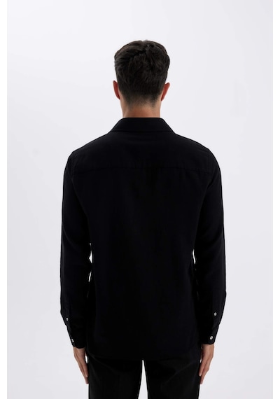 Defacto Siyah Modern Fit Modern Kesim Polo Yaka Düz Pamuklu Uzun Kollu Gömlek D1629AX24AUBK81 Siyah Defacto Siyah Modern Fit Modern Kesim Polo Yaka Düz Pamuklu Uzun Kollu Gömlek D1629AX24AUBK81 Siyah