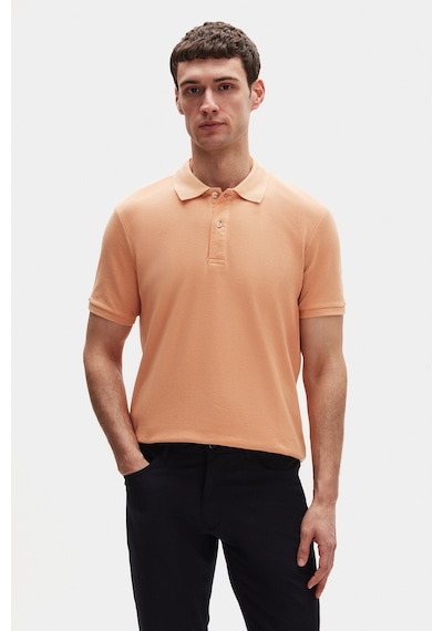 D's Damat Ds Damat Regular Fit Açık Turkuaz/kayısı/beyaz Pike Dokulu %100 Pamuk Polo Yaka T-shirt 6hc14ortbn510 Z192