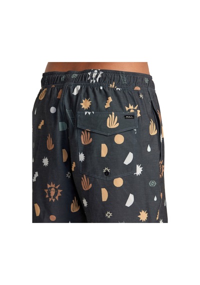 Rvca Rvca Atlas Elastic Erkek Siyah Boardshort 3837 Çok Renkli