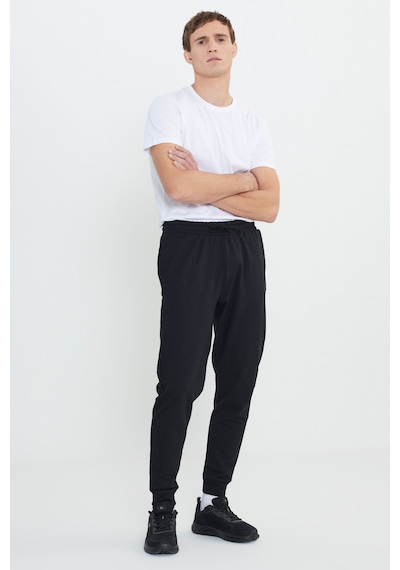 AC&Co / Altınyıldız Classics Erkek Hakı-sıyah Pamuklu Standart Fit Normal Kesim Kapüşonlu Kanguru Cepli Eşofman Takımı Hakı-sıyah