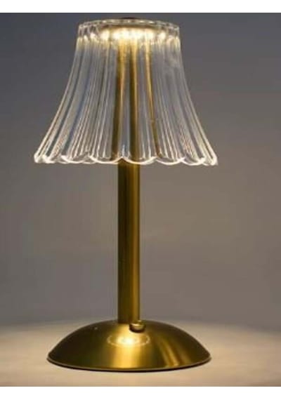 Şık Kristal Model Dekoratif Led Masa Lambası - Dimmerli Ve Enerji Tasarruflu Led Işık Altın