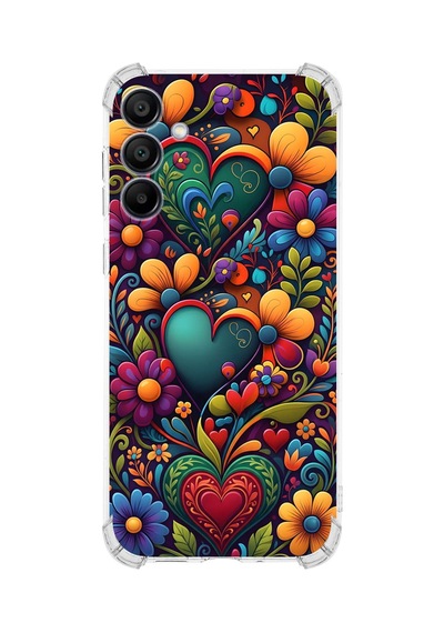 Printify Samsung Galaxy A16 İle Uyumlu Düşlerin Dansı Serisi Çiçeklerin Dansı Tasarımlı Uv Baskılı Köşe Korumalı Antişok Kılıf Şeffaf