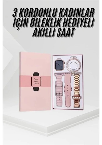 Yeni Nesil Kadın Akıllı Saat Rose Gold Android Ve İos Uyumlu
