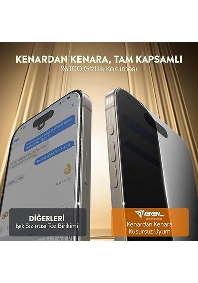 Apple iPhone Uyumlu 13 Privacy Hayalet Cam Tam Ekran Temperli Koruyucu