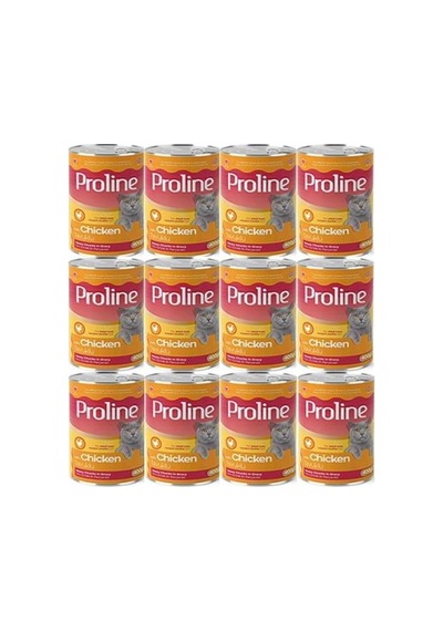 Proline Tavuklu Yetişkin Kedi Konservesi Yaş Mama 400 Gr 12 Adet