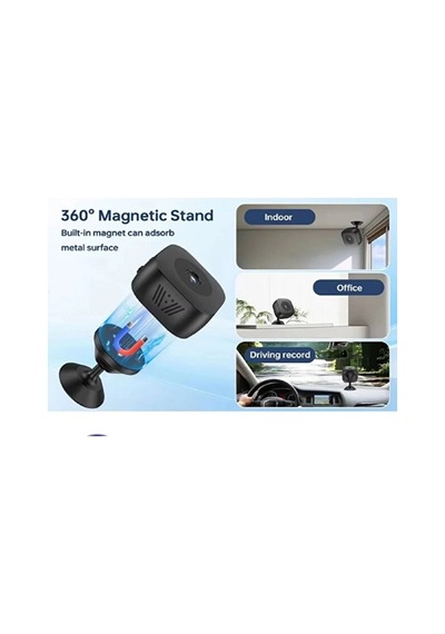 Wifi Mini Güvenlik Kamera Uzaktan İzleme - Ses - Hafıza Kart Kayıt Şarjlı Siyah - 922782459