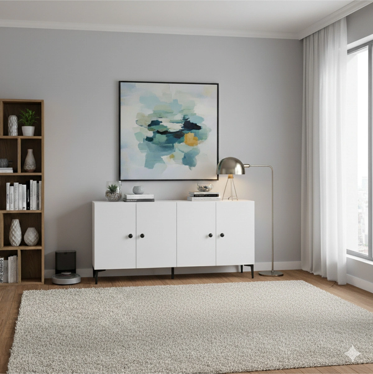 Ka1518b Pella150 Konsol, Kahve Köşesi, Tv Sehpası Beyaz 150cm Beyaz