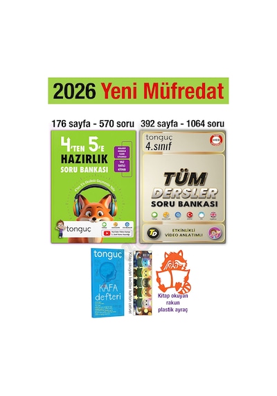 4'ten 5'e Hazırlık Kitabı 2026 Yaz Tatili 4. Sınıf Tüm Dersler Soru Bankası Seti