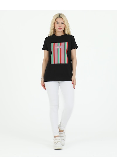 Sortie Collection Creativity Baskılı Tshirt Siyah