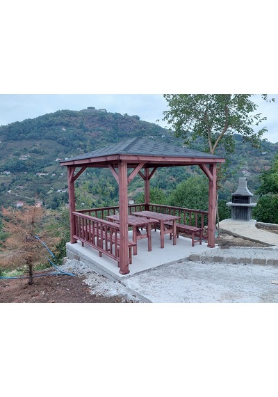 Şen Mobilya Ahşap Pergola Gölgelik P063 Maun