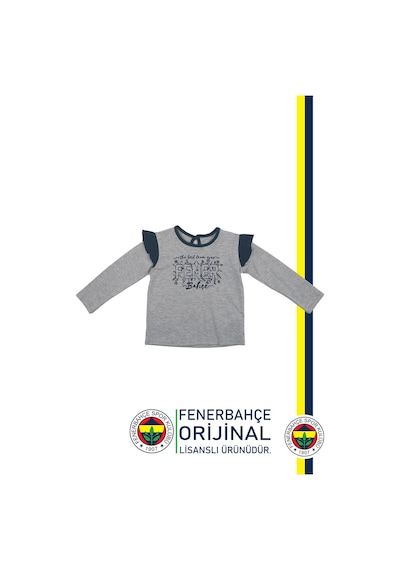 Fenerbahçe Lisanslı Uzun Kol Lacivert Bebek Sweat Gri