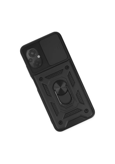 Xiaomi Poco M5 Uyumlu Kılıf Pars Lens Yüzüklü Silikon - Siyah