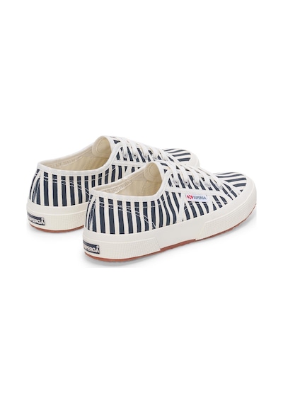 Superga 2750 Stripes Print Unisex Beyaz-lacivert Bileksiz Sneaker Beyaz-lacivert-457