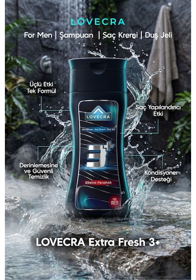 Şampuan Saç Kremi Duş Jeli For Men 3 Etkili Onarıcı Güçlendirici Bakım Besleyici 290 Ml Tüm Saç Tipleri