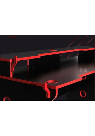 Nesseshop Atlantix E-Spor Oyuncu Masası Dekoratif Ve Kullanışlı Siyah