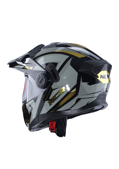 Ncr X-Cross Sarı Grafik Ece-22.06 Çene Açılır Kask Sarı Gri