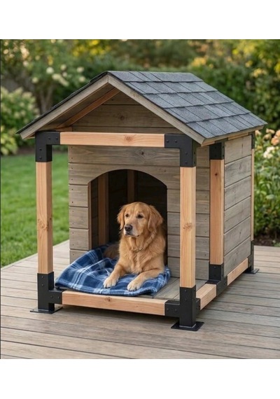 Deniz Welding Denizwelder Pergola Seti Metal 50x50x2 Mm 12parça Renk Sıyah Pergola Kk10 Köpek Ve Kedi Yuvası Siyah