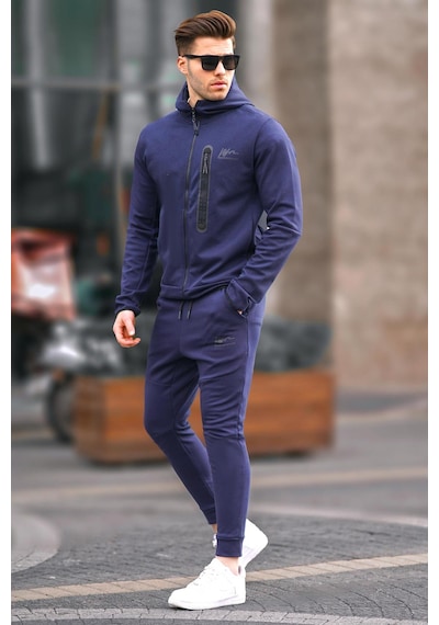 Madmext Lacivert Baskılı Regular Fit Erkek Eşofman Takımı-lacivert Lacivert