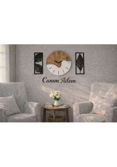 Duvar Saati 40 Cm Şık Ve Modern Çiçekler 30 Cm No58 Çok Renkli