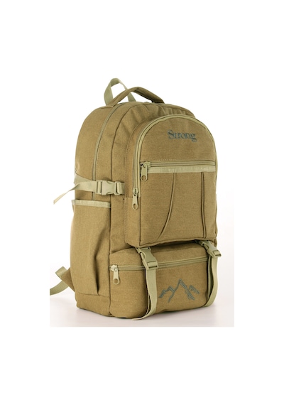 Strong Unisex Kanvas Kumaş Laptop Bölmeli Outdoor Sırt Çantası Dağcı Sırt Çantası Escp01 Bej