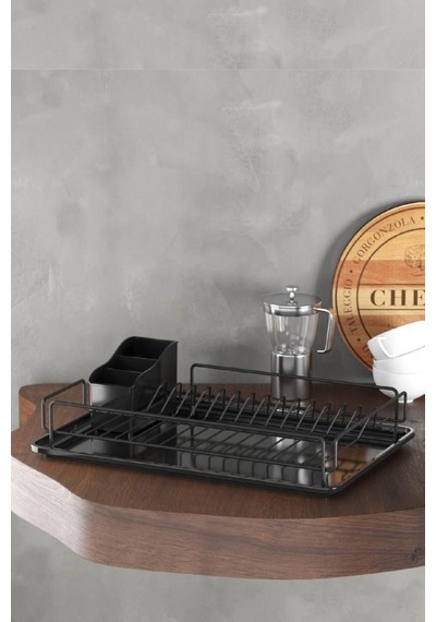 Geseus Home Tek Katlı Tabaklık Bulaşıklık Mat Siyah Kb006s Siyah