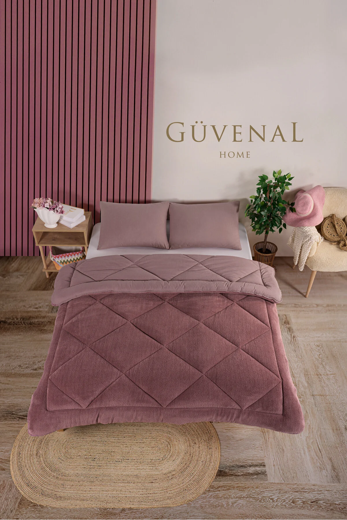 Güvenal Elite Wellsoft Çift Kişilik Çift Taraflı Yastık Kılıflı Lüx Yorgan Seti Yorgan Uyku Seti Çeyiz Gülkurusu